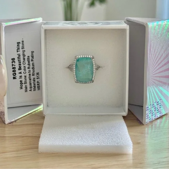 BP Mental Health Awareness Ring - Size 6 Hope is a Beautiful Thing - Picture 1 of 6